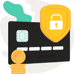 Payment enablement illustration - credit card and secure lock image